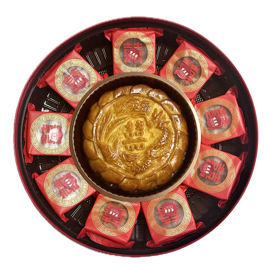 花好月圆 大红牡丹铁盒 FULL MOON HARMONY ROUND GIFT BOX